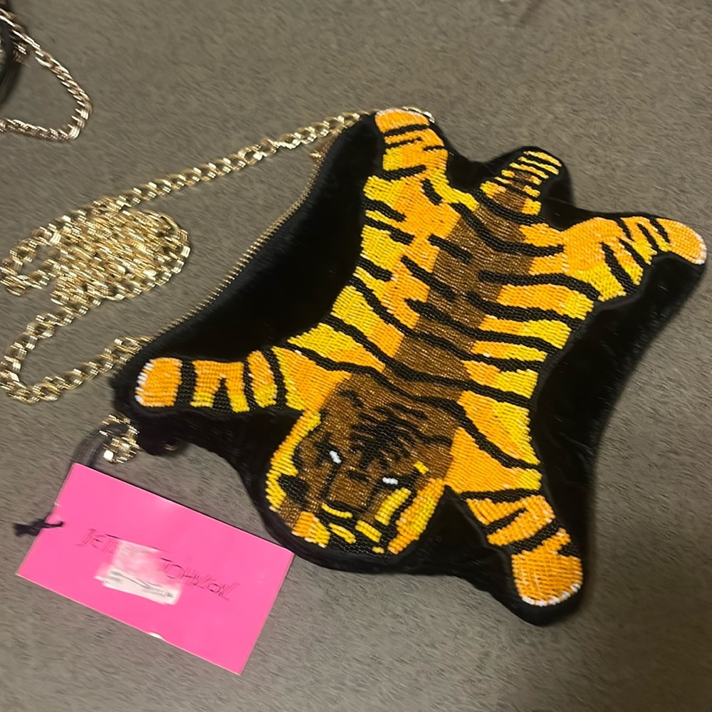 Betsey Johnson Gimme Some Skin Velvet Tiger Bag